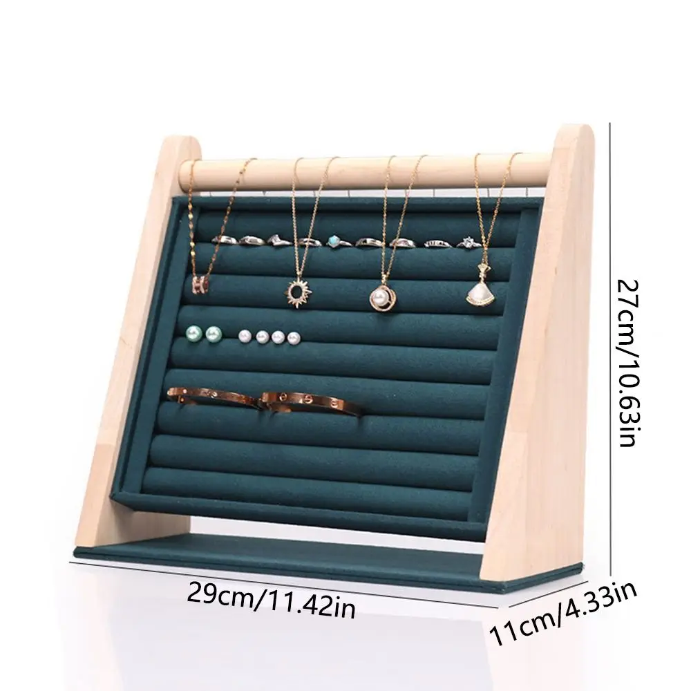 Wood Ring Display Stand Portable Multi-layers Durable Necklace Shelf Large Capacity Handmade Bracelet Storage Rack Bangle