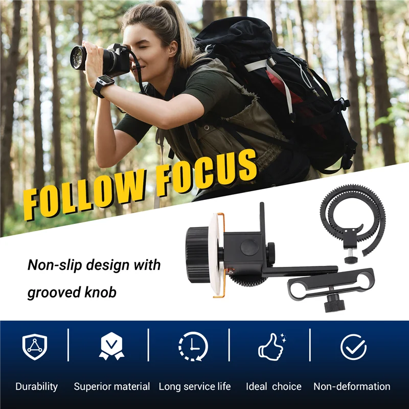 Efficient VD-F0 Camera Follow Focus 15MM Follow Focus With Gear Ring Belt For Canon Nikon Sony And Other DSLR Camera