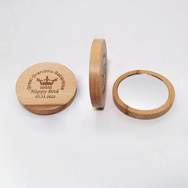 

Free Custom Logo Make-up Mirror Beauty Salon Easy to Carry Portable Pocket Mini Makeup Mirror Round Paryt Favor Gifts For Guest