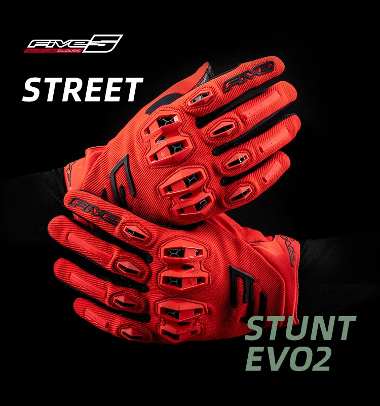 France FIVE STUNT EVO2 Motocycle Gloves CE Certification Racing Breathable Cowhide Hard Knuckle Touchscreen Glove Guantes Moto