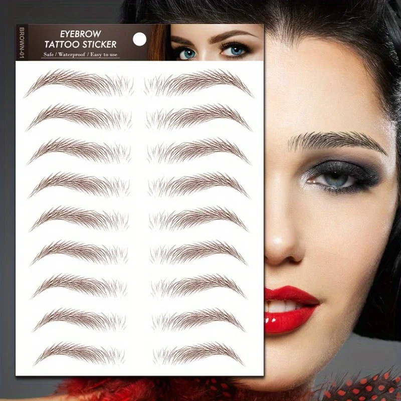 6D Eyebrows Sticker Water Transfer Hair-like Eye Brow Tattoo Stickers Long Lasting False Eyebrow Enhancers Eye Brow Cosmetics