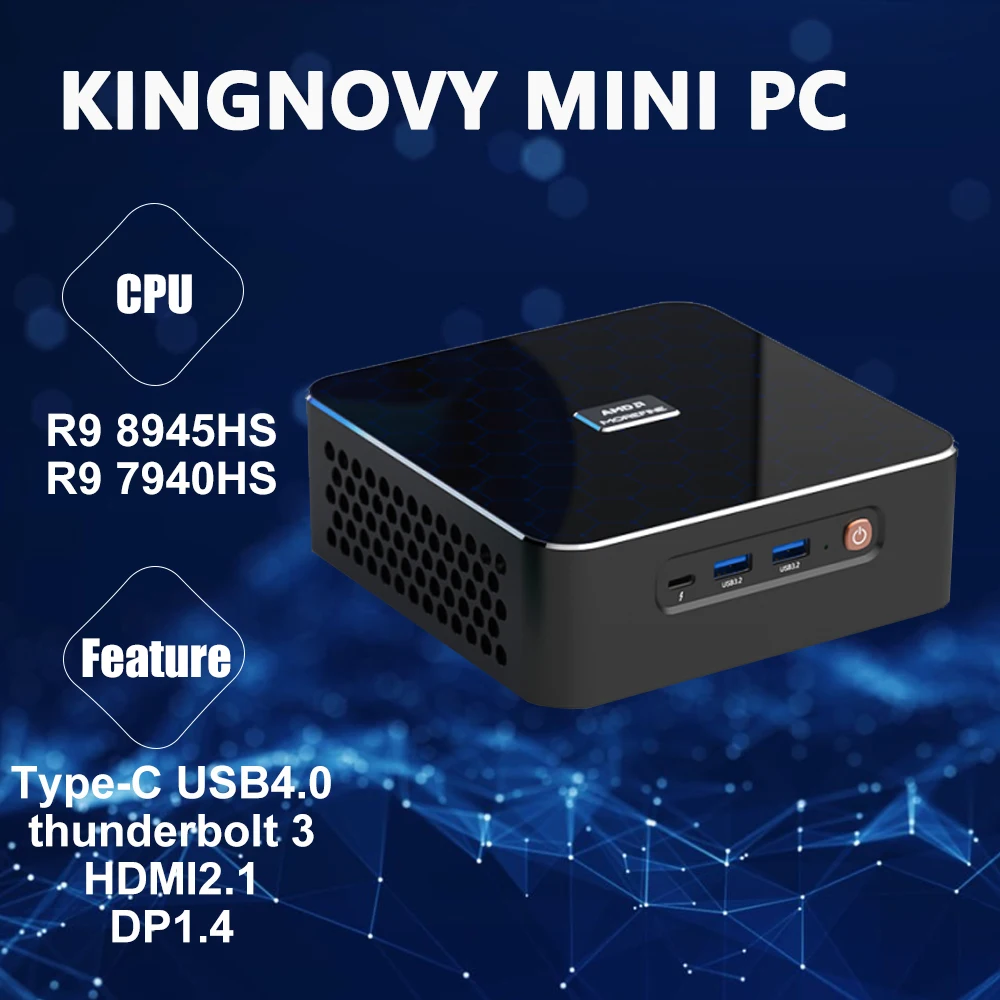 

Mini Gaming PC AMD Ryzen 9 8945HS Desktop Mini Computers Windows 11 pro Radeon 780M Graphics,2.5Gbps LAN, HDMI 2.1, 8K USB 4.0