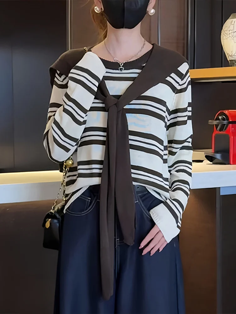 

Faionable Long Sve round Ne Knitted Sweater Women's Loose Sle Spring 2026 Casual Wear oulder awl Casual Chic