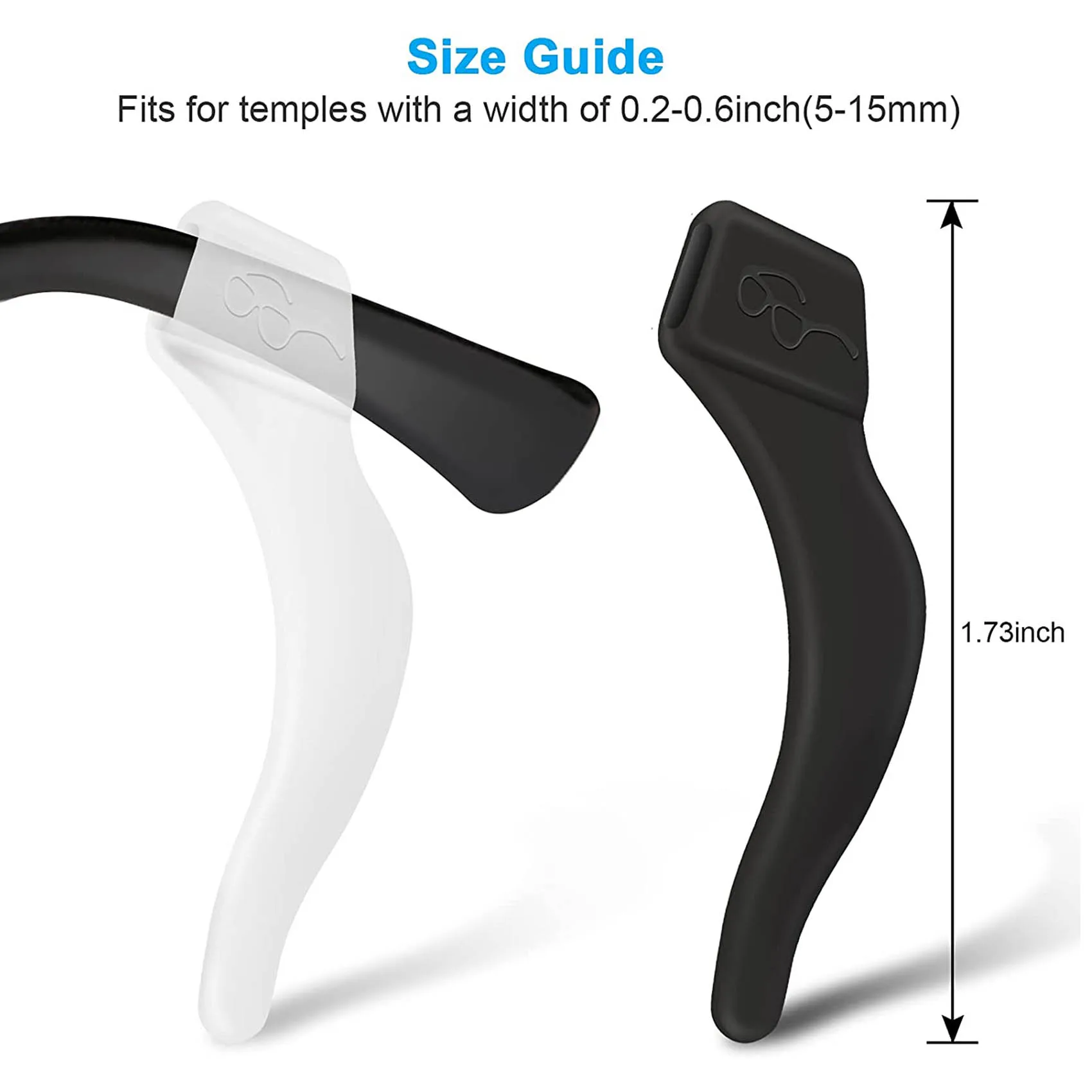 Los nuevos 12 pares de empuñaduras para las orejas de gafas, soporte antideslizante para gafas, gancho para las orejas de silicona, retenedor de manga para puntas de patillas de gafas