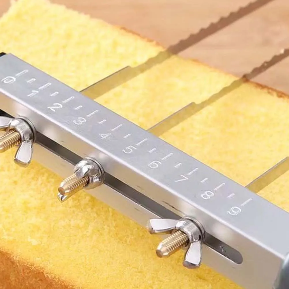 

14 Inch Cake Leveler Inyerlayer Slicer Stainless Steel 3 Blades Cutter Tool Adjustable Professional Cake Decorator Layering