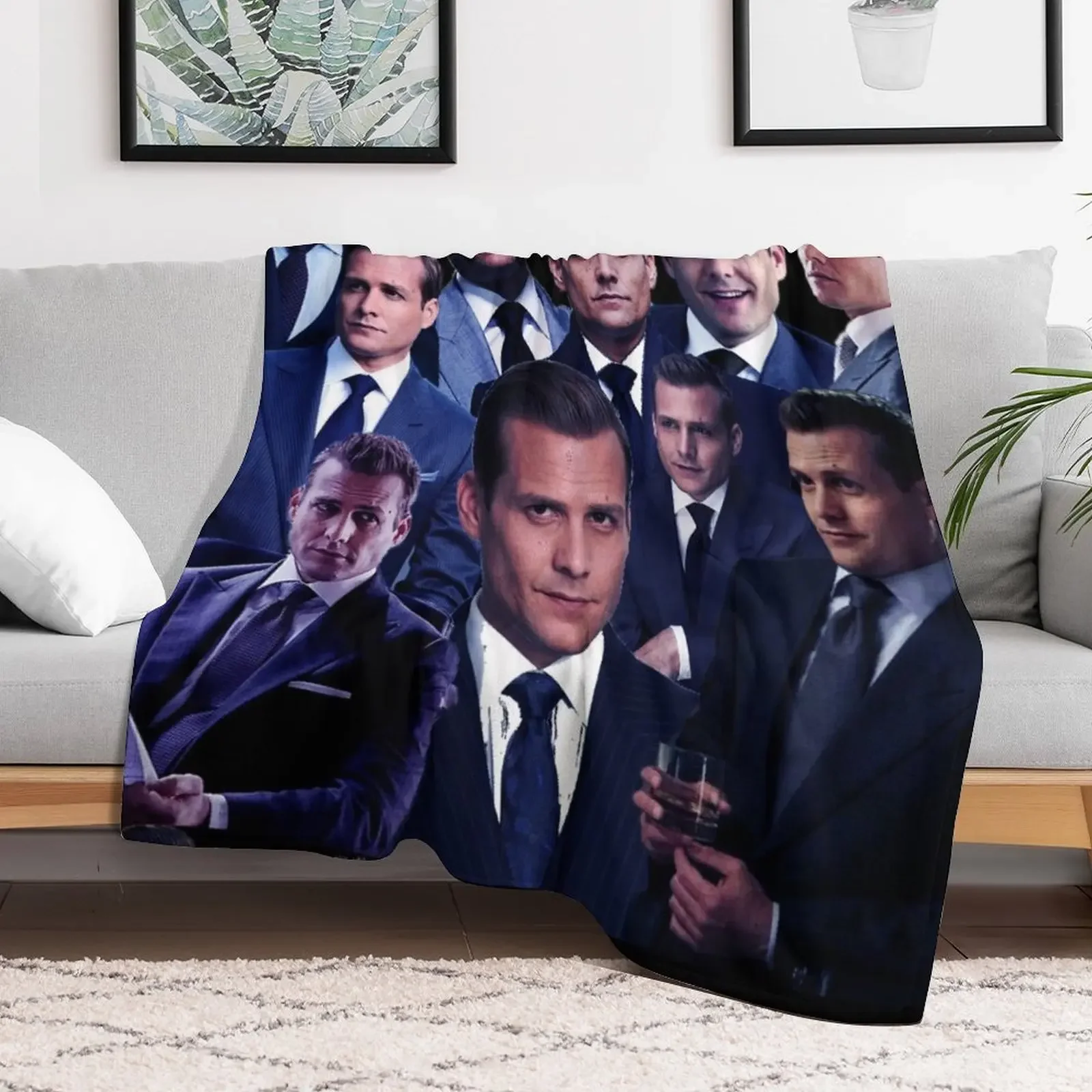 Harvey Specter suits collage tribute design 2022 Throw Blanket Soft Plaid Moving Blankets