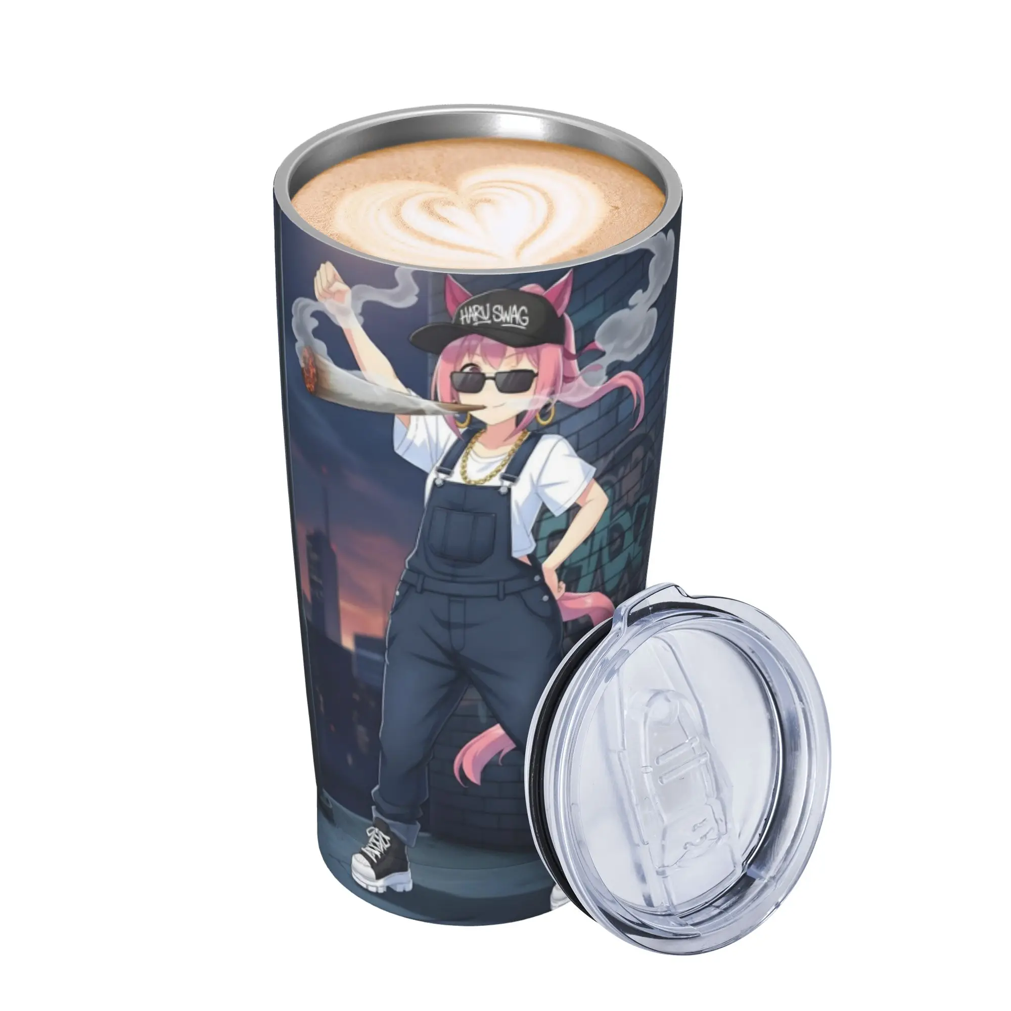 Stainless Steel Tumbler Loser Horse W Blunt Umamusume Thermal Mug  Leakproof Cold Drink Car Mugs Camping Water Bottle