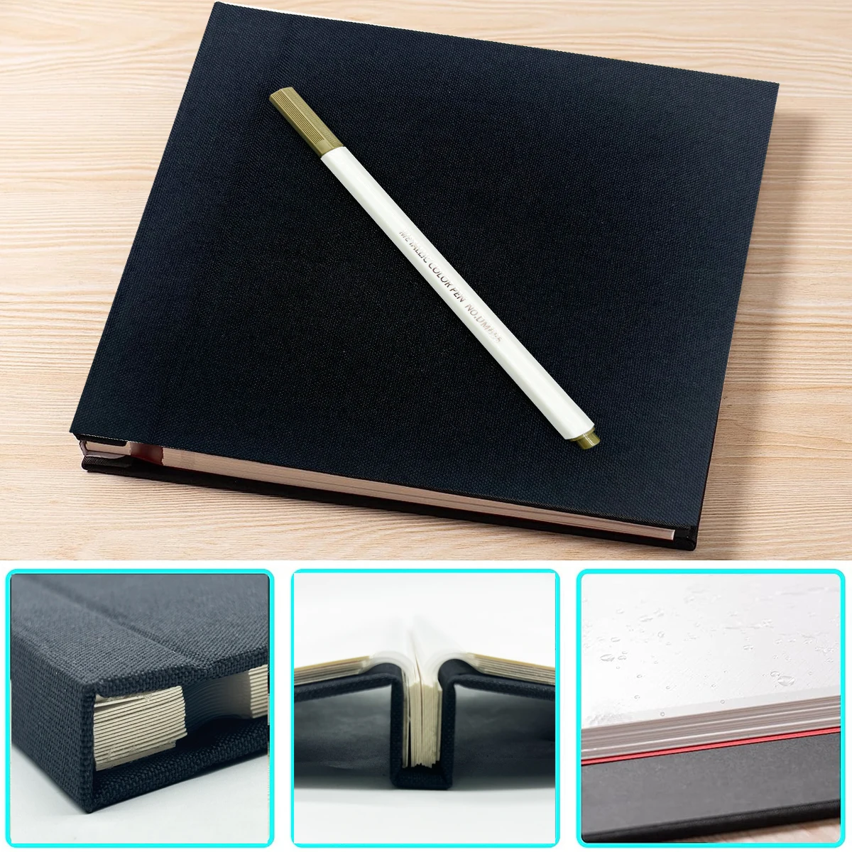 1 photo album self-adhesive scrapbook suitable for 2x3 4x6 photo album DIY linen cover album 15 pages 30 blank pages suitable