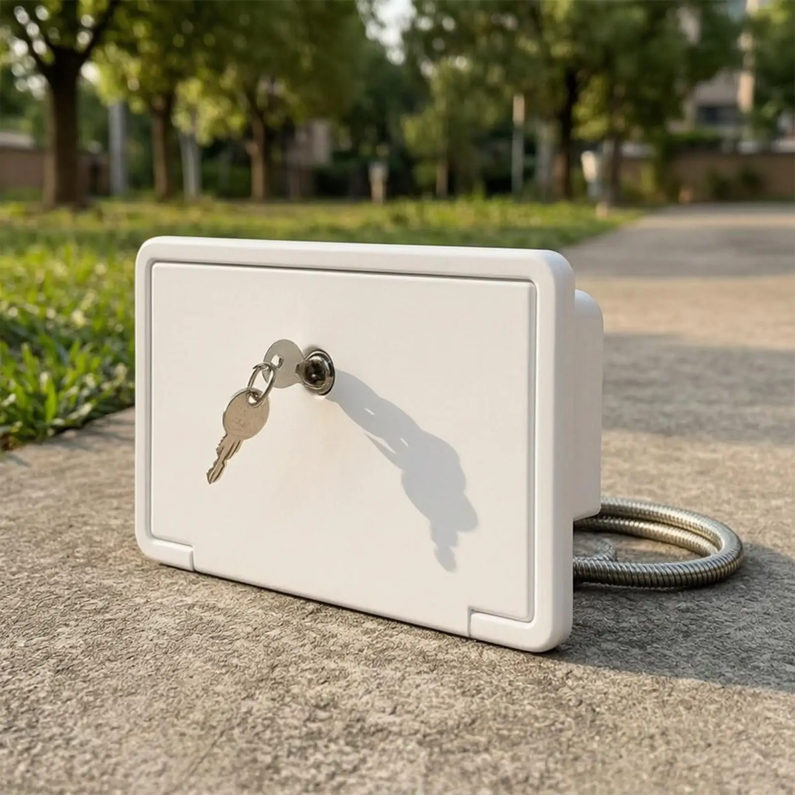 Caja de ducha para autocaravana, unidad de ducha portátil para acampar con tapa abatible, grifo de plástico para exteriores, mezclador de agua fría y caliente para remolque.