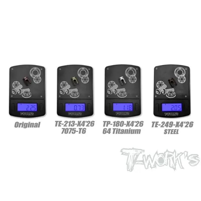 Original T Works TE-249-X4'26 Spring Steel Light Weight Rear BB Diff. Joint ( For Xray X4'26) Rc Tool