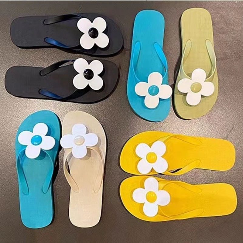 Women Fashion Floral Summer Slippers Clip Toe Flip Flops Shoes Female Outdoor Beach Sandals Ladies Casual Flat Slides