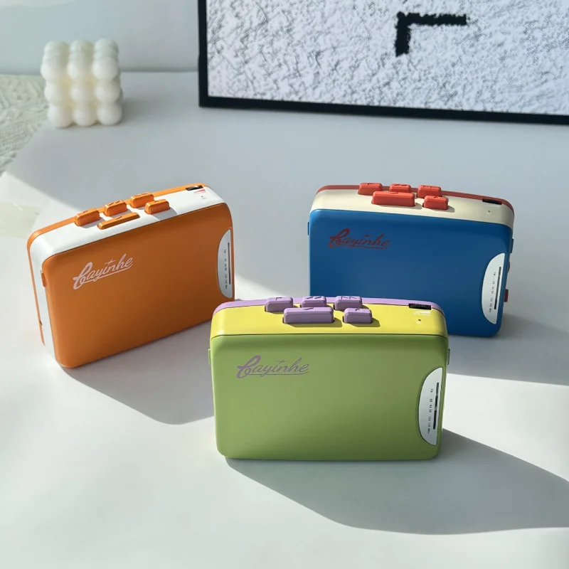 

Transparent Tape Player Portable Mini FM Radio Cassette Player HIFI Stereo Radio Walkman English Listening Device with Headphone