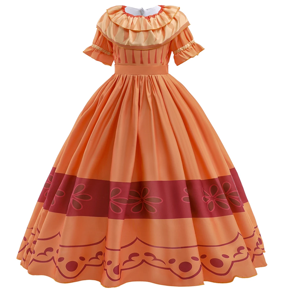 Encanto Mirabel Charm Dresses for Girls Carnival Halloween Children Birthday Party Madrigal Princess Costume Kids Christmas Gown