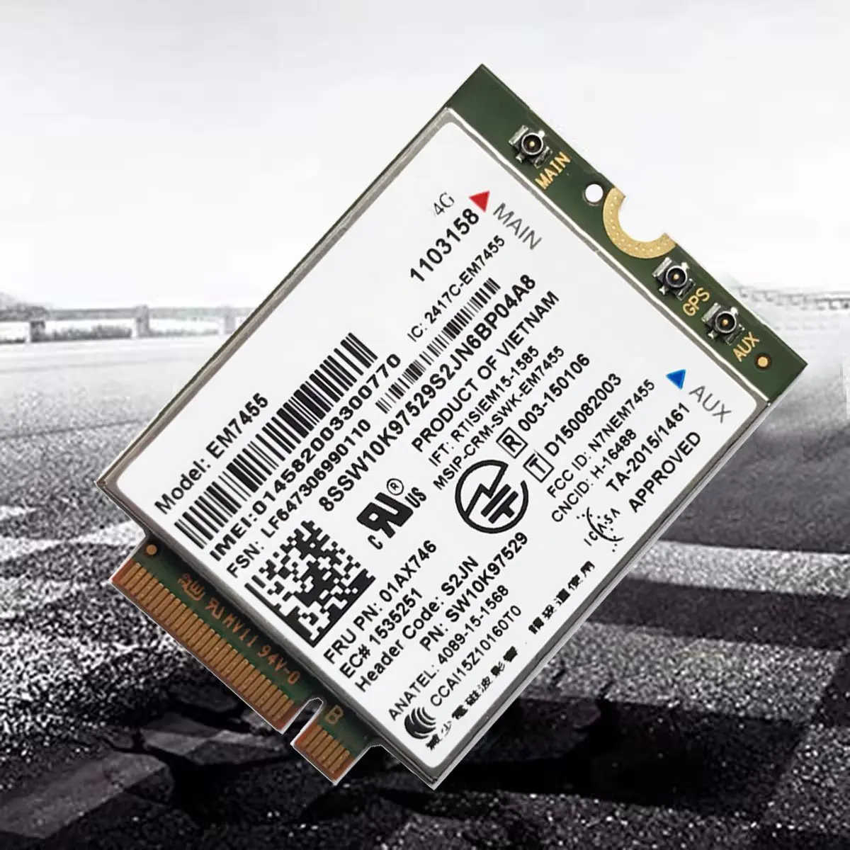 ~【A136Z】EM7455 01AX746 LTE 3G 4G Card+Antenna for X1 Carbon 5Th Gen X270 T470 T470S T470P T570 L570 L470 P51 P71