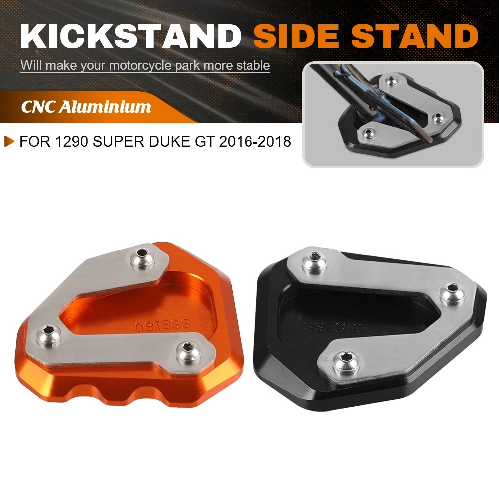 

Kickstand Motorcycle Aluminium Accessories Side Stand Extension Pad Support Plate Enlarge For 1290 Super Duke GT 2016 2017 2018