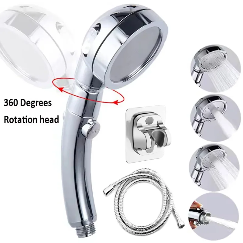 

Набор насадок для душа высокого давления со шлангом и держателем, золотой, 3 режима, большой поток, ручной смеситель для душа с дождевой водой, аксессуары для ванной комнаты