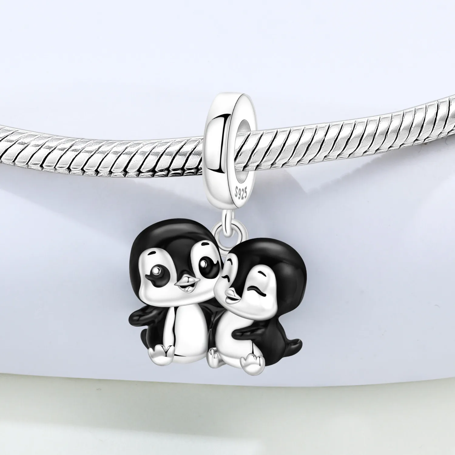 Orstarry S925 Sterling Silver Charm Cute Animal Penguin Bead Pendant For Bracelet DIY Jewelry Making Women Gift