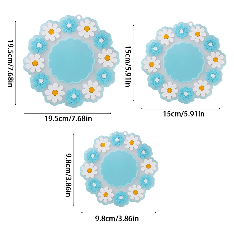 Silicone Tableware Insulation Mat Coaster Heat-insulated Bowl Daisy Style Placemat Home Decor Desktop Tea Mug Coffee Cup Coaster