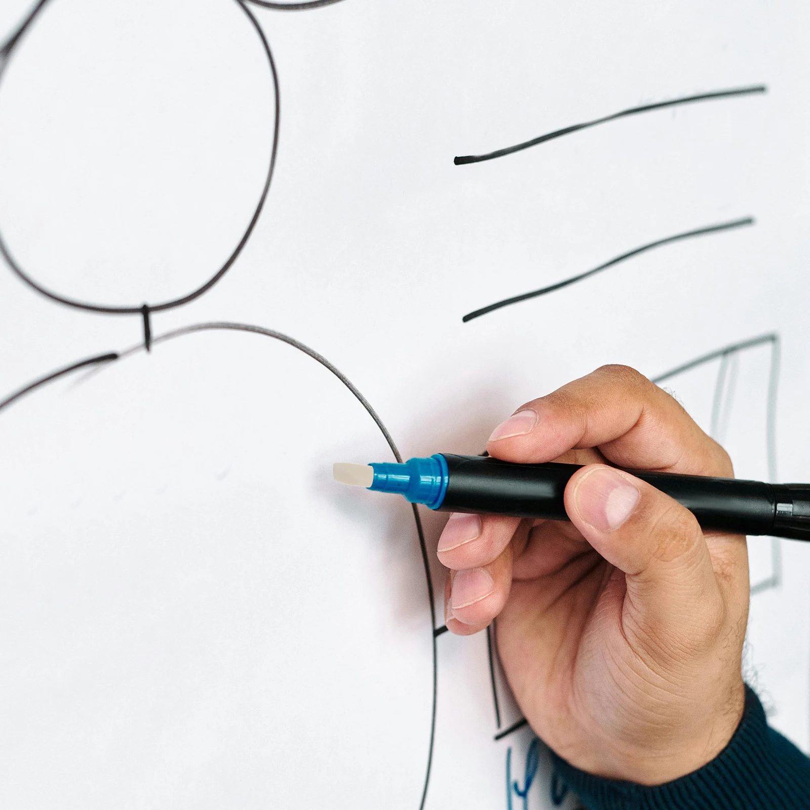 

20Pcs Whiteboard Markers Refillable Paint Pens Replaceable Nibs Smooth Writing for Office School Glass Metal Calligraphy