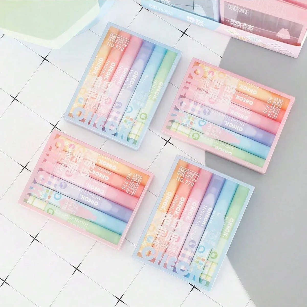 6Pcs Aesthetic Highlighter Pen Set Brush Tip No Bleed Fluorescent Markers for Bible Study Journaling Student School Stationery