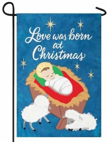 Love was Born at Christmas Double Applique Garden Flag