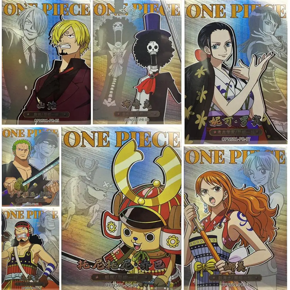 

Anime ONE PIECE PR series Monkey D. Luffy Tony Tony Chopper FRANKY Nico Robin collection card Children's toys Board game card