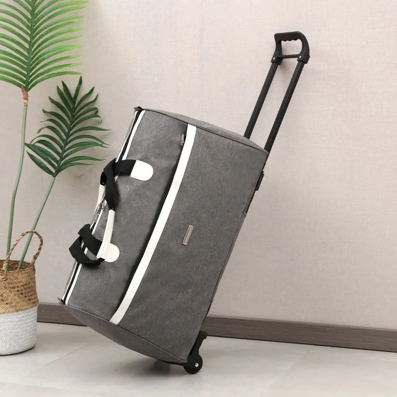 Luggage Trolley Travel Bag Tote Canvas Top-handle Shoulder  Portable Unisex Boarding Case