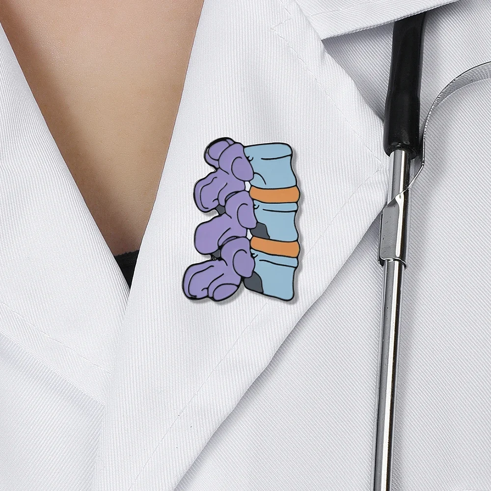 Medsor Medical Spine Enamel Brooch Orthopedics Pin Colorful Skeleton Lapel Lanyard Bag Badge Jewelry for Orthopedist Doctor image 4