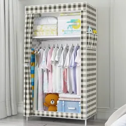 70*45*150  Non-woven Cloth Wardrobe Folding Portable Clothing Storage Cabinet Dustproof Cloth Closet Simple Bedroom Multipurpose