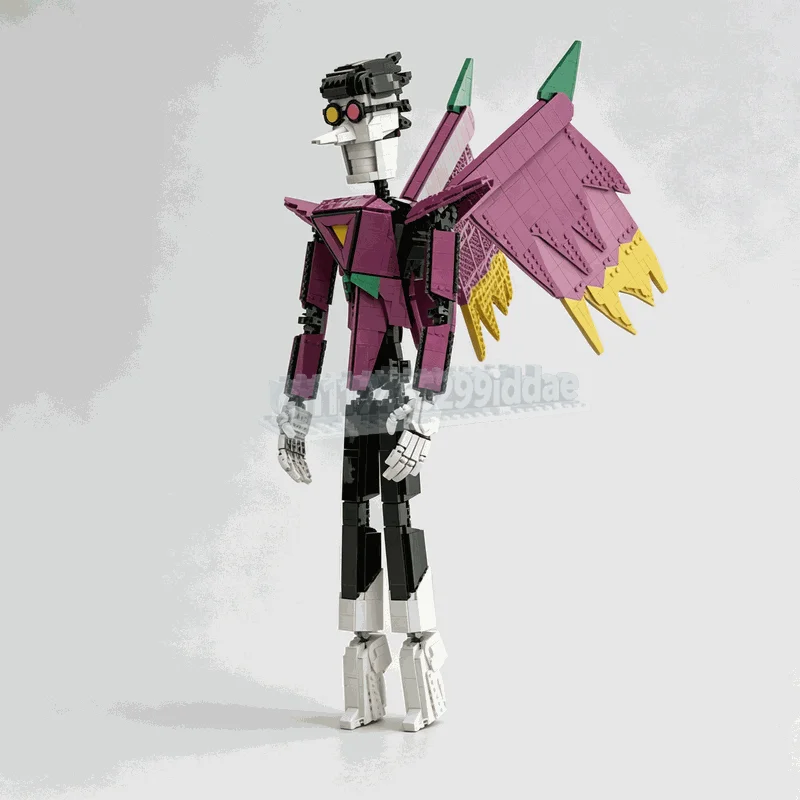 7256Parts MOC Winged Mech Puppet Robot Action Figure Building Blocks DIY Creative Fantasy Character Model Assembly Display Toy