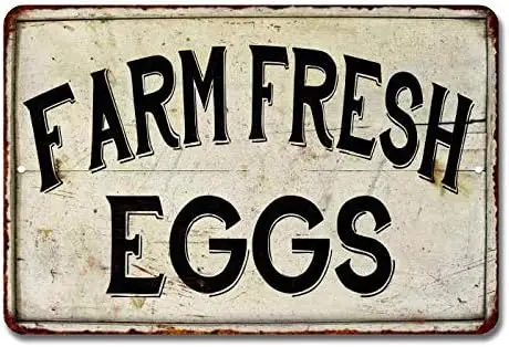 1v,Chico Creek Signs Farm Eggs Sign Vintage Sweet Farmhouse Signs Decor Chicken Coop Decorations Barnyard Egg For Sale Hen House
