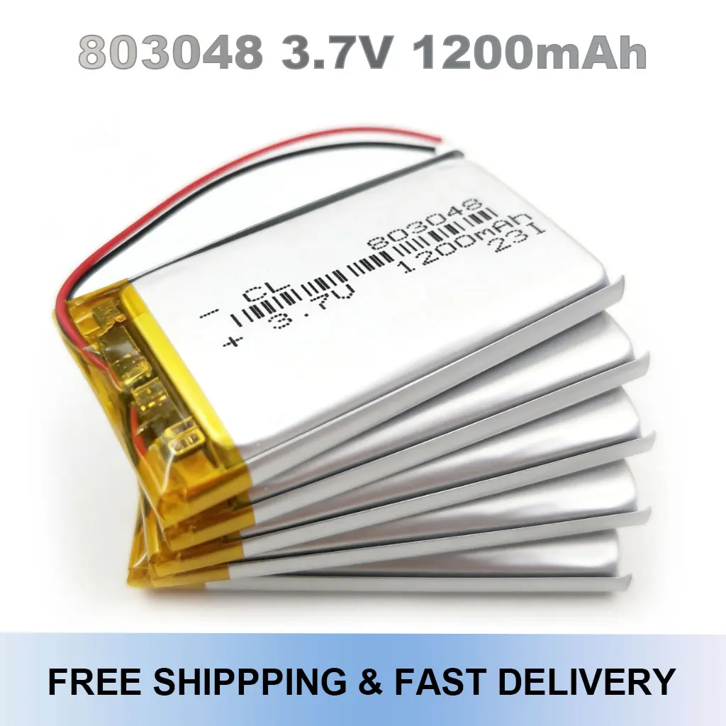 

3.7V 803048 083048P 1200mAh Lithium Polymer Battery with Protection Board for Bluetooth MP3 MP4