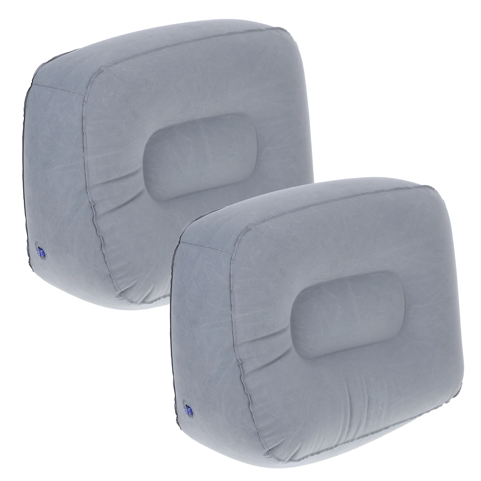

2 pcs Inflatable Footrest Cushion Flocking Pvc Comfortable Odorless For Travel Plane Office Easy Inflate Foldable Lightweight