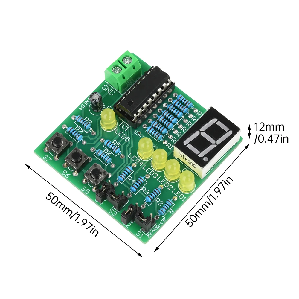 Dc 5v diy decodificação display fabricação eletrônica peças soltas kit de treinamento e ensino 25ma corrente de condução
