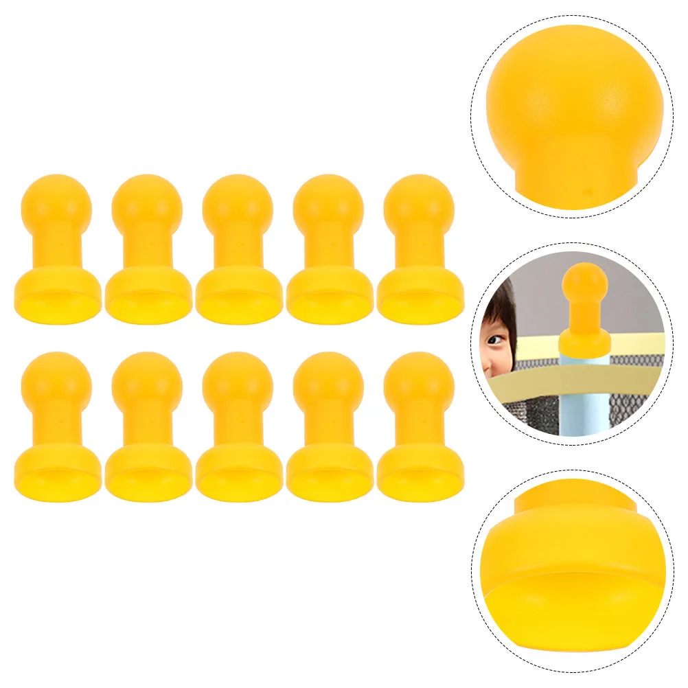 4 Pcs Trampoline Steel Pipe Caps Sturdy Plastic Replacement Parts Wear Resistant Rod Cover Easy Install Trampoline