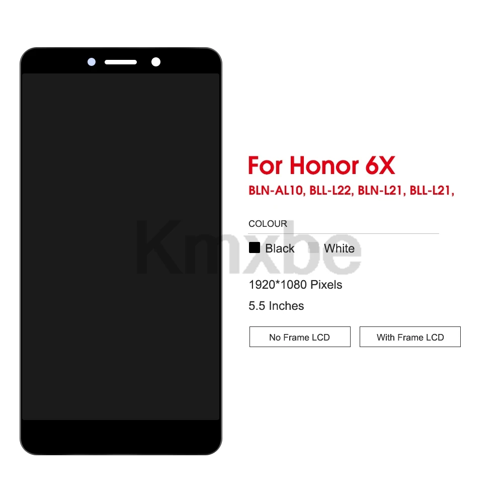 Wyświetlacz 5,5'' do Huawei Honor 6X BLN-AL10 L21 BLL-L22 Wyświetlacz LCD Ekran dotykowy Digitizer Zamiennik z ramką do Honor 6X