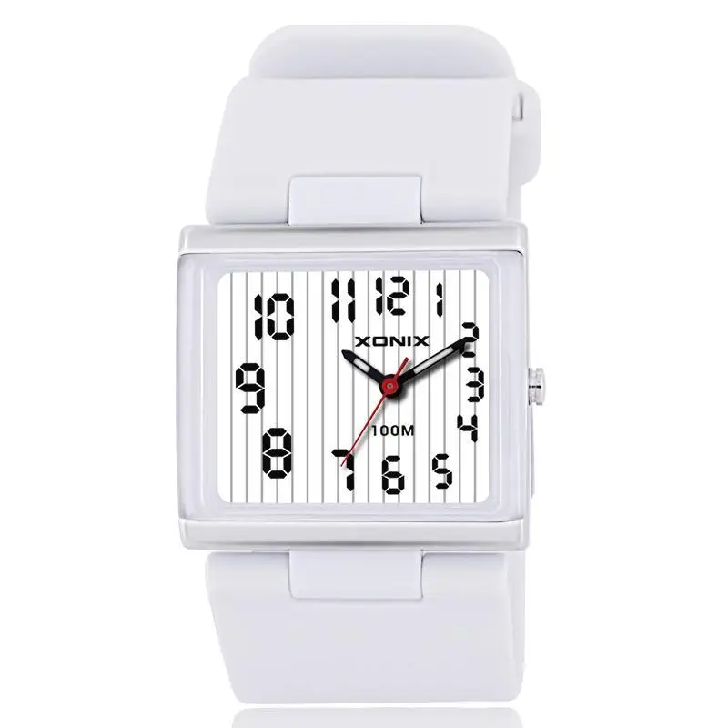 XONIX Fashion Simple INS Male and Female Students Waterproof Sports Quartz Pointer Thin Wrist Watch Female Couple Watch
