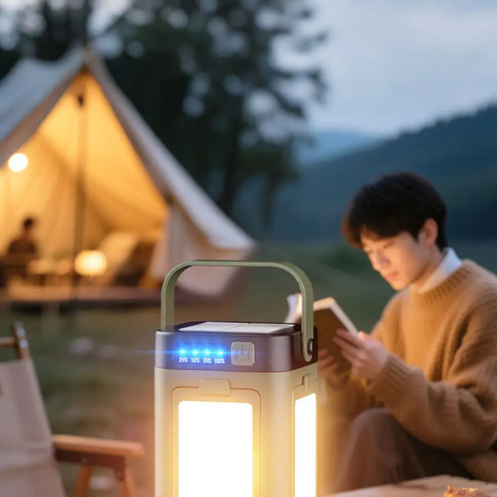 Outdoor Foldable Solar Led Lantern Camping Light Portable Emergency Lamp Hiking Tent Lighting Repair Work Torch