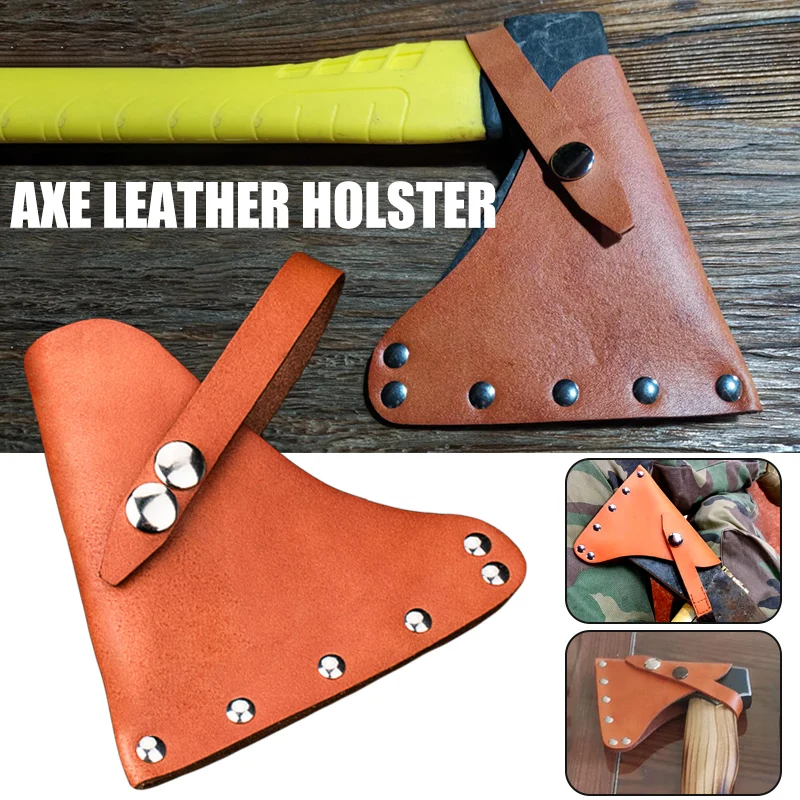 Leather Axe Holster Case Hatchet Head Sheath Practical Axe Scabbard Camping Blade Cover Durable Axe Head Protection Covers