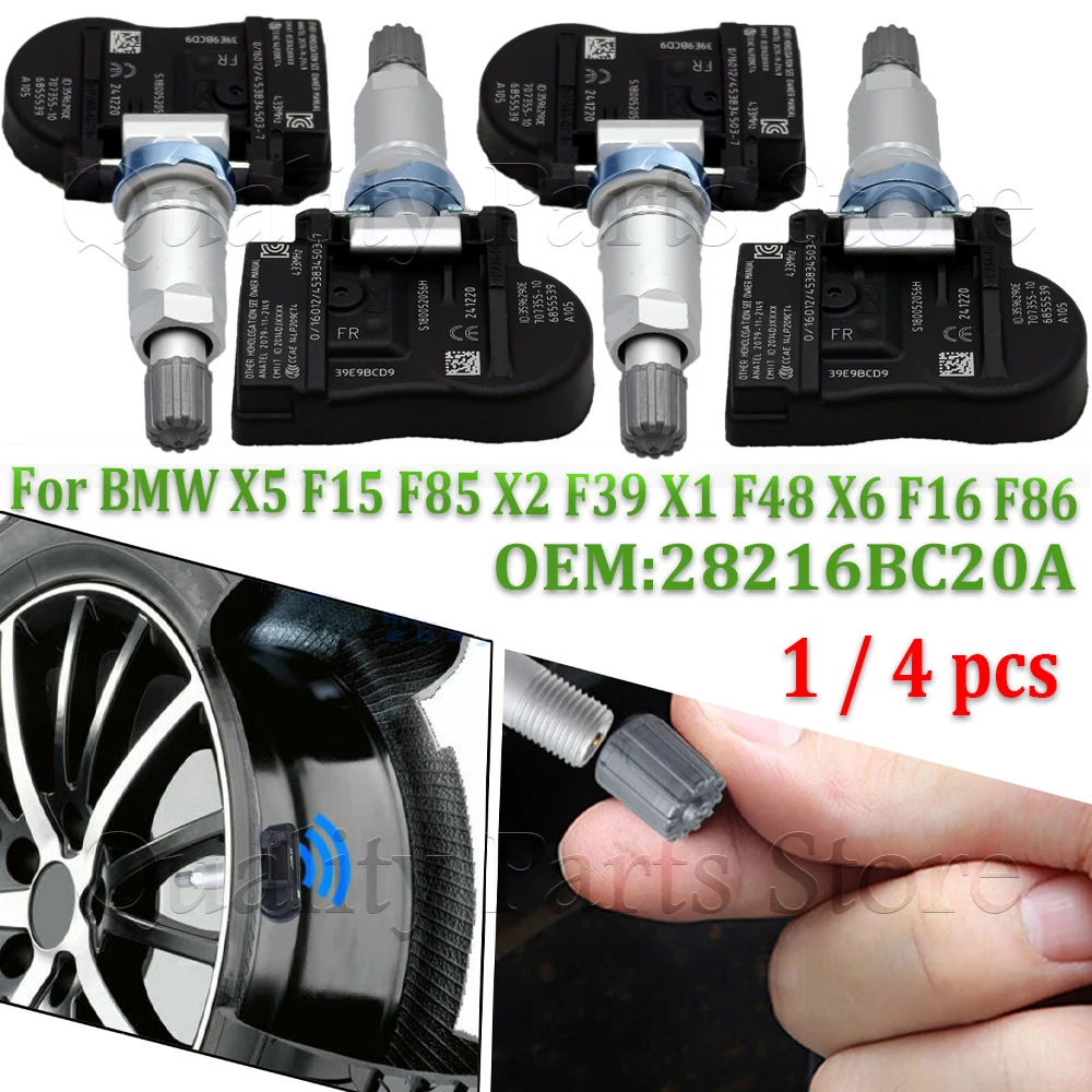 433MHz TPMS Car Tire Pressure Sensor For BMW 1 2 Series 2014-2024 3 4 Series M2 i3 i8 2014-2021 6855539 36106881890