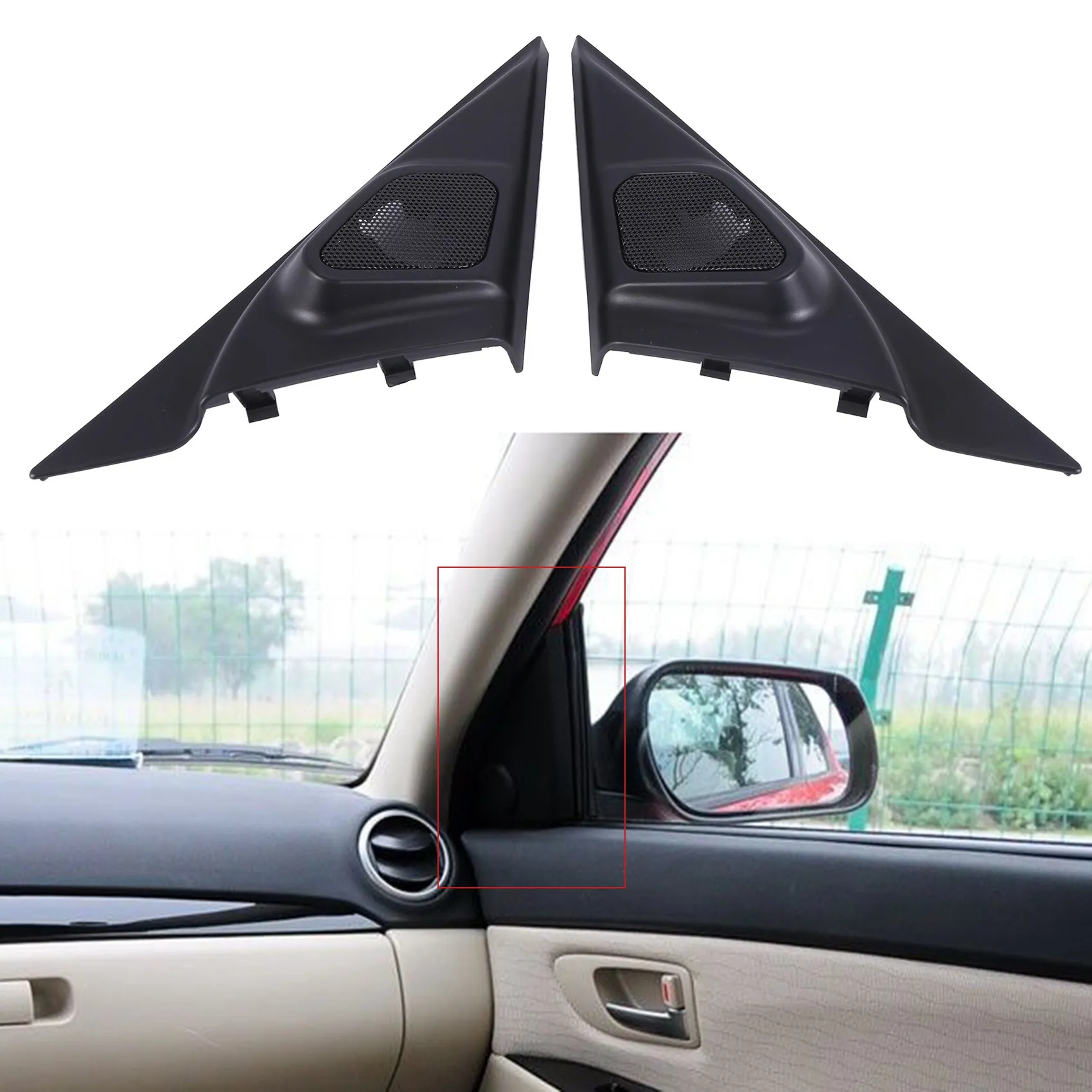 High-Quality Car Front Column Triple-Cornered Bracket Tweeter Cover For Mazda 3 BK 2007-2014