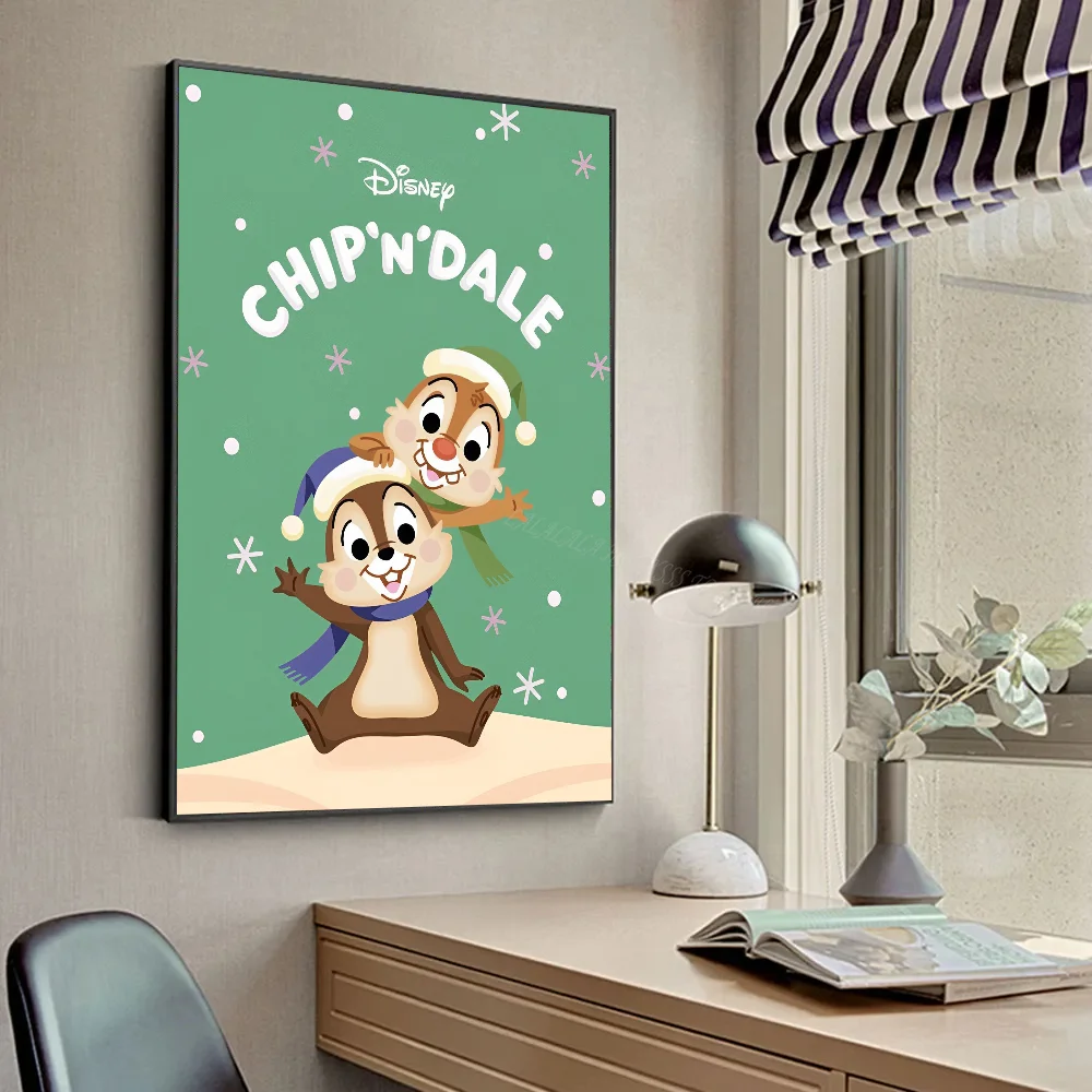 1PC Disney Chip \'n\' Dale Poster Stickers Art Wall Murals Decor Game Room Decor Gifts Kawaii HD Painting Cat Cars