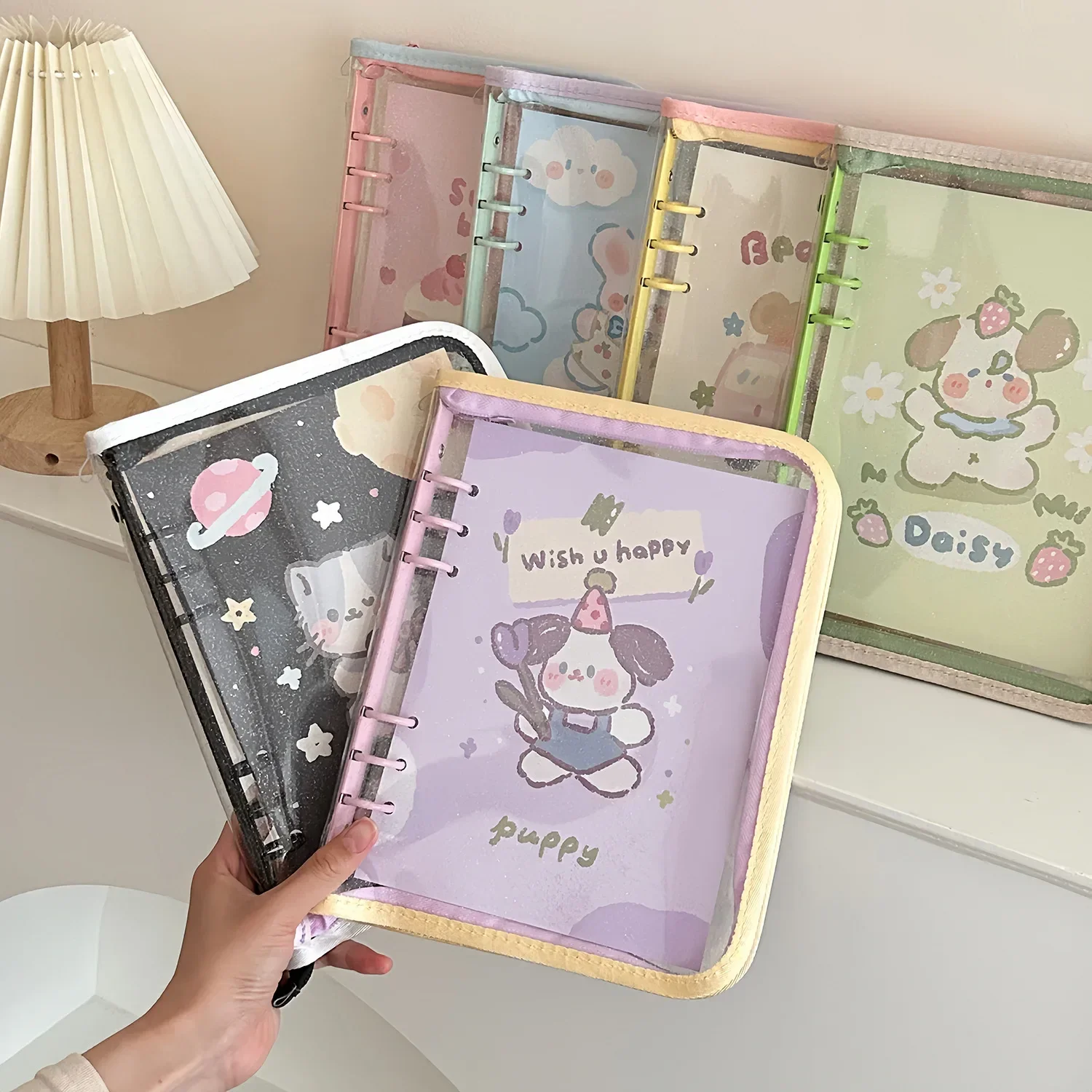 Kpop A5 Zipper Binder Collect Book Refill Organizer DIY Journal Dairy Transparent Idol Photo Album Kawaii Stationery Supplies