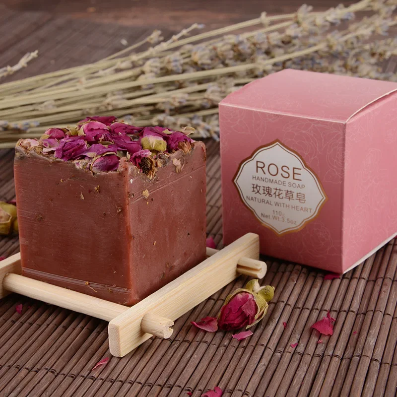 Dry Flower Essential Oil Soap Face Hand Nourishing Skin Care Cleansing Handmade Bath Soap Natural Herbal Soap