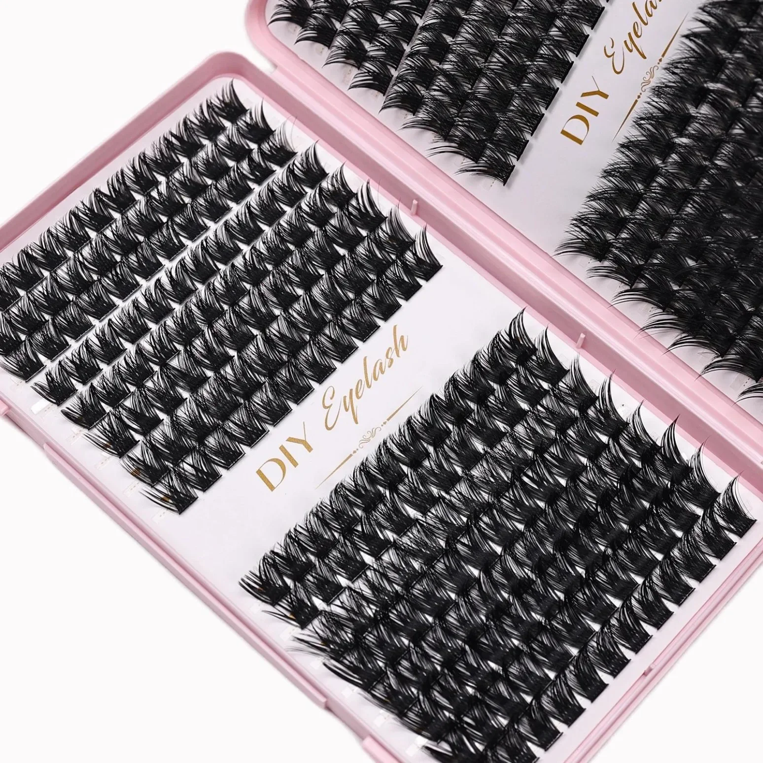 Wimpernbüschel DIY Wimpernverlängerungen D-Curl Dichte Flauschige Faux-Nerz Einzelne Segmentierte Wimpern Selbstklebende Künstliche Wimpern – Detail 6
