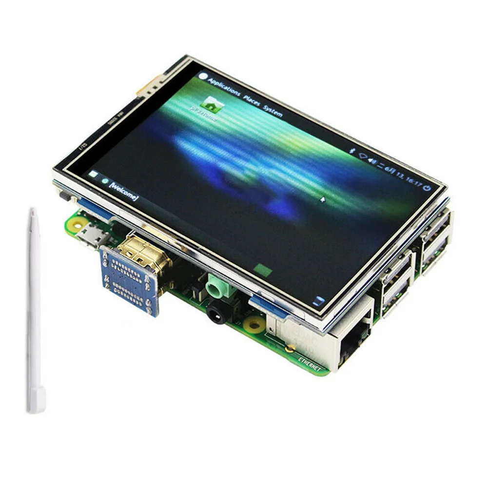 3.5 inch Raspberry Pi 4 Model B Touch Screen TFT LCD 480*320 GPIO Display Monitor Backlight ABS Case Electrical Equipment Supply