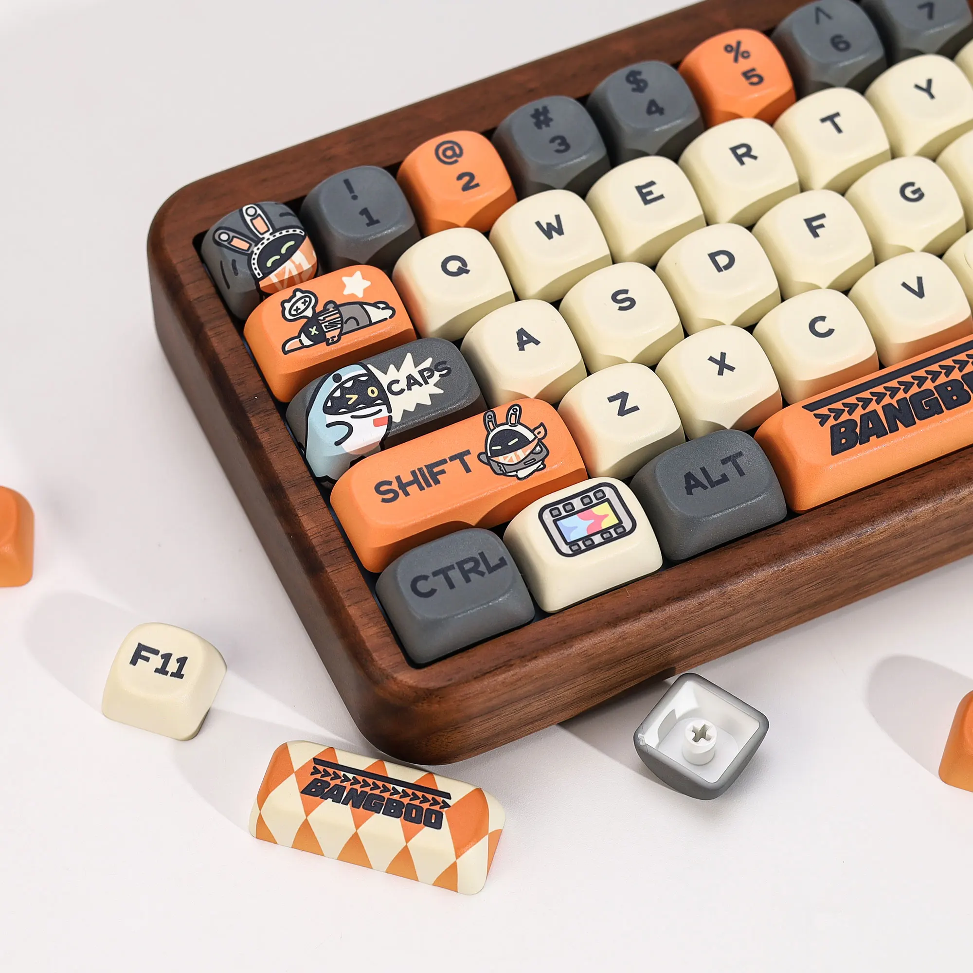 KBDiy 133 Keys ZZZ Bangboo Keycaps PBT KOA Profile Cute Anime Keycap Custom For Mechanical Keyboards Gaming Key Caps 60 75 61Set