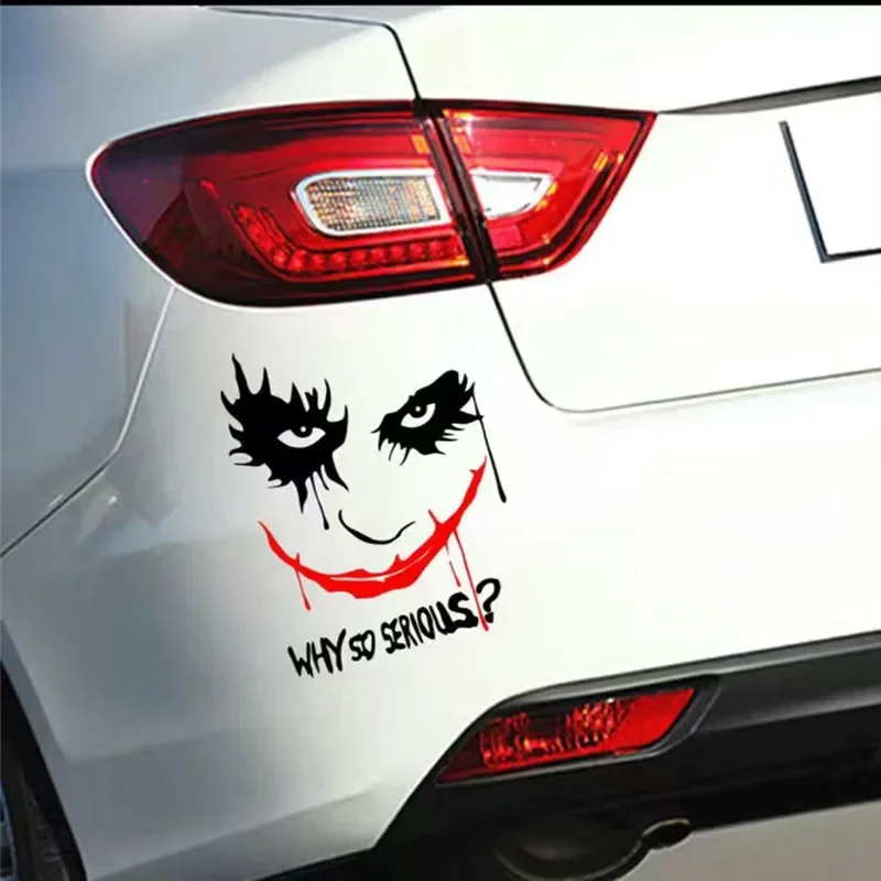 

Why So Serious Halloween Car Stickers Movie Lines Joker Personality Creative Letters Decorative Lamp Eyebrows Vinyl Decals