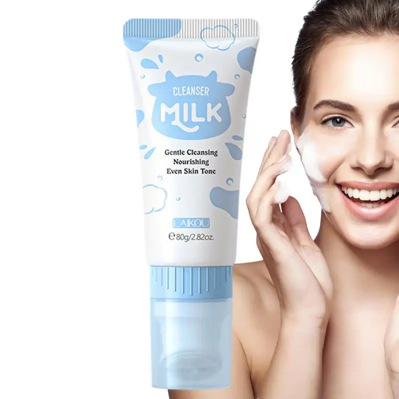 Milk Facial Cleanser Oil-Control Moisturizing Soften Skin Dense Foam 80g Hydrating Gentle Purifying Milk Cleanser Deep Pore