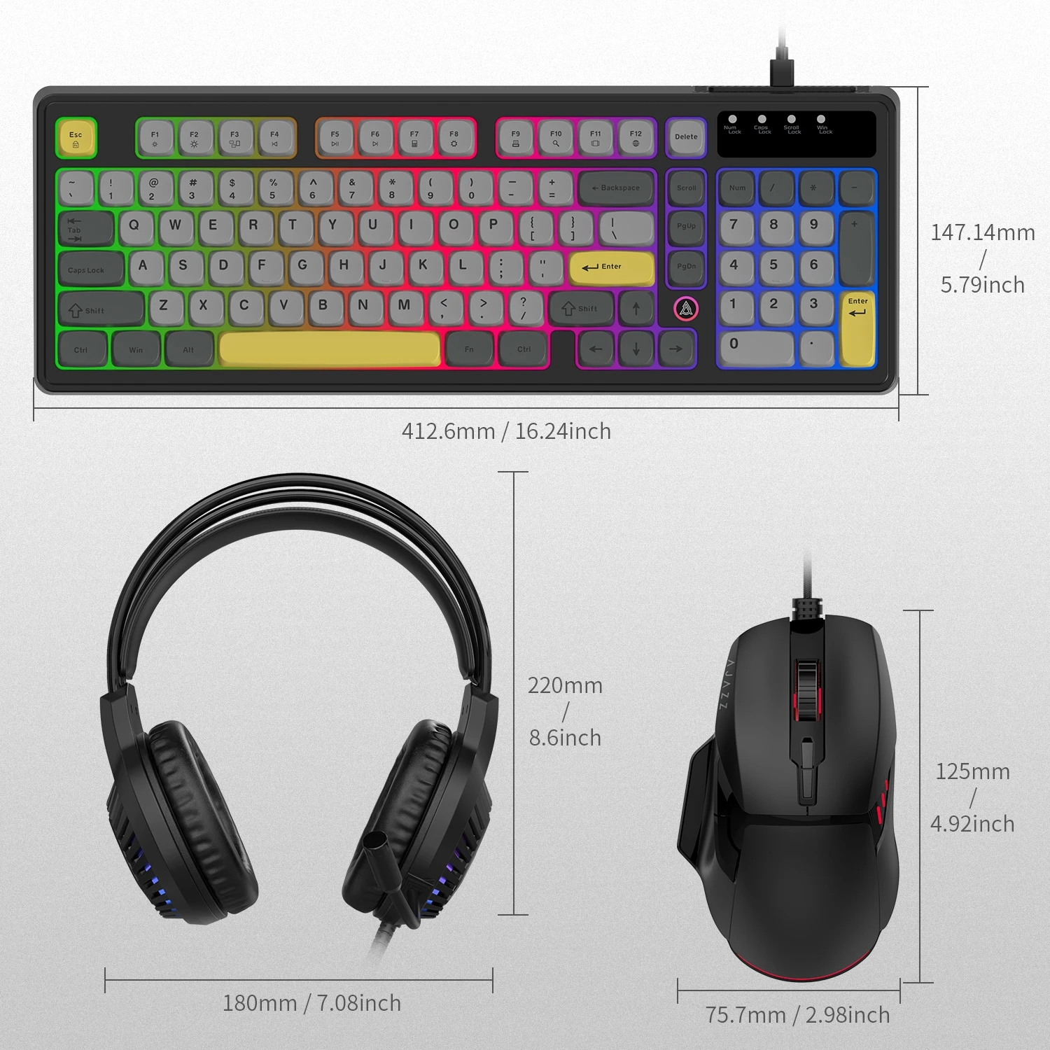 AJAZZ AT120 three-in-one set-mouse, keyboard, headset-wired combination set-game-office-leisure-gift